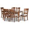 Baxton Studio Lucie Modern and Contemporary Grey Fabric and Walnut Brown Finished Wood 7-Piece Dining Set 176-10544-10520-Zoro - alternate 1